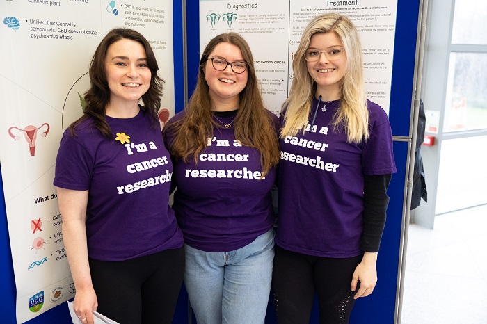 A photo of the Perry team PhD students, Adele Connor, Claire Hughes, and Asia Jordan